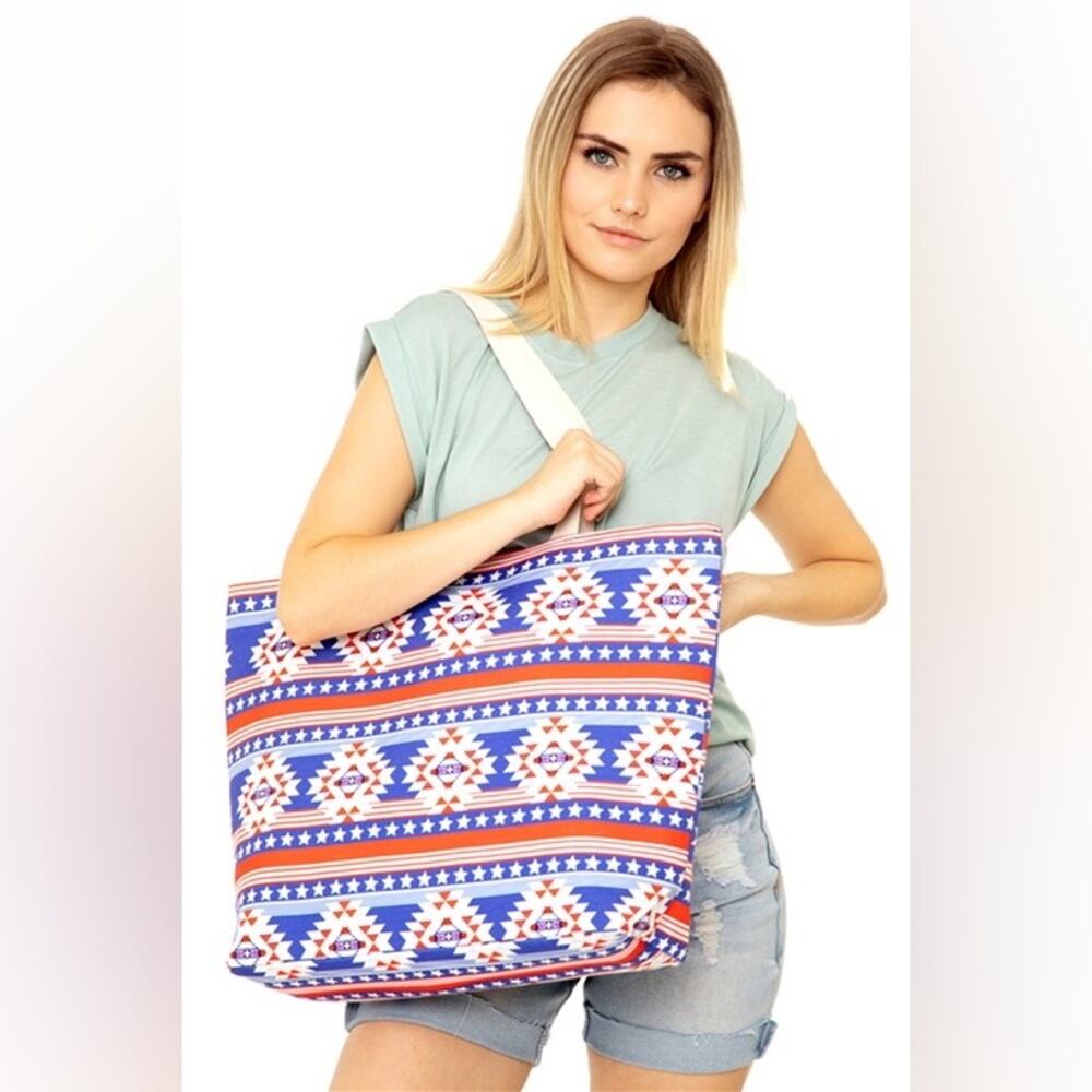 NWT Star & Stripe Aztec Tote Bag